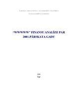 Referāts 'Uzņēmuma finanšu analīze par 2001.pārskata gadu', 1.