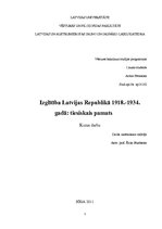 Referāts 'Izglītība Latvijas Republikā 1918.-1934.gadā: tiesiskais pamats', 1.