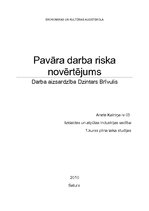 Referāts 'Pavāra darba riska novērtējums', 1.