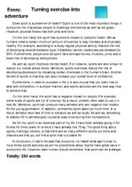 Eseja 'Sport. Turning Exercise into Adventure', 1.