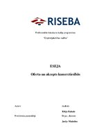 Eseja 'Oferte un akcepts komerctiesībās', 1.