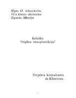 Referāts 'Orgānu transplantācija', 1.