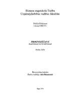 Referāts 'Teorētiskais un praktiskais studiju darbs prognozēšanā', 1.