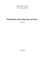 Referāts 'Publicistikas stila maiņa kino aprakstos', 1.