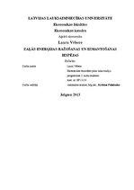 Referāts 'Zaļās enerģijas ražošanas un izmantošanas iespējas', 1.