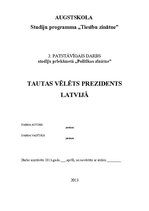 Referāts 'Tautas vēlēts prezidents Latvijā', 1.