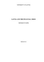 Referāts 'Latvia and the Financial Crisis', 1.
