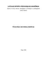 Konspekts 'Personības identitātes problēmas', 1.