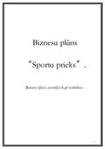 Biznesa plāns 'Sporta un atpūtas centrs "Sporta prieks"', 1.