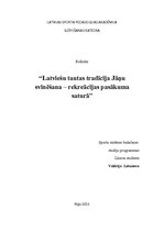 Referāts 'Latviešu tautas tradīcija Jāņu svinēšana - rekreācijas pasākuma saturā', 1.