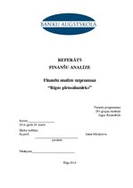 Referāts 'Finašu analīze', 1.