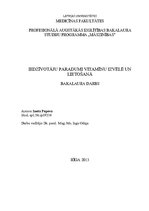 Referāts 'Iedzīvotāju paradumi vitamīnu izvēlē un lietošanā', 1.
