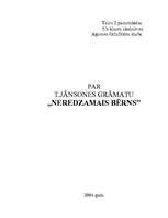 Eseja 'Eseja par T.Jānsones grāmatu "Neredzamais bērns"', 1.