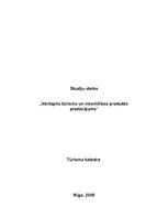 Referāts 'Ventspils tūrisma un viesmīlības produkta piedāvājums', 1.