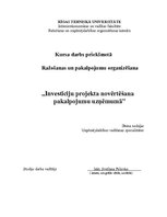 Referāts 'Investīciju projekta novērtēšana pakalpojumu uzņēmumā', 1.