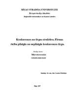 Konspekts 'Konkurences un tirgus struktūra', 1.
