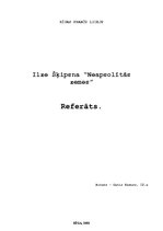 Referāts 'Ilzes Šķipsnas romāns "Neapsolītās zemes"', 1.