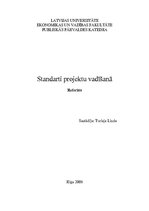 Referāts 'Standarti projektu vadīšanā', 1.