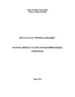 Konspekts 'Platona ideālās valsts sociālpsiholoģiskā struktūra', 1.
