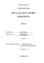 Referāts 'Lieta kā lietu tiesību priekšmets', 1.