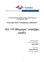 Referāts 'SIA "SN Būvgrupa" stratēģijas analīze', 1.