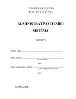 Referāts 'Administratīvo tiesību sistēma', 1.