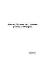 Referāts 'Brāļu Kaudzīšu romāna "Mērnieku laiki" filmas un grāmatas salīdzinājums', 1.