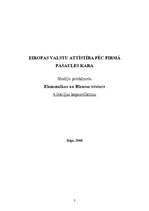 Konspekts 'Eiropas valstu attīstība pēc pirmā pasaules kara', 1.