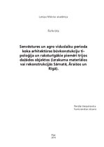 Konspekts 'Senvēstures un agro viduslaiku perioda koka arhitektūras būvkonstukciju tipoloģi', 1.