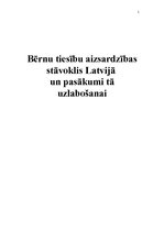 Referāts 'Bērnu tiesību stāvoklis Latvijā un tā uzlabošanas pasākumi', 1.