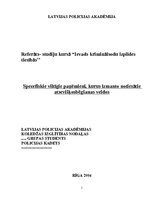 Referāts 'Specifiskie viltīgie paņēmieni, kurus izmanto notiesātie atsevišķos bēgšanas vei', 1.