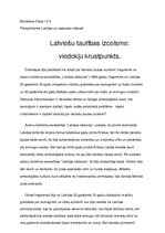 Eseja 'Latviešu tautības izcelsme: viedokļu krustpunkts', 1.