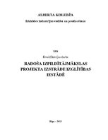 Diplomdarbs 'Radoša izpildītājmākslas projekta izstrāde izglītības iestādē', 1.