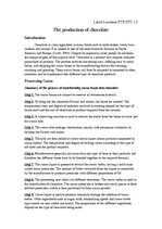 Referāts 'The Production of Chocolate', 1.