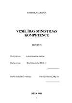 Referāts 'Veselības ministrijas kompetence', 1.