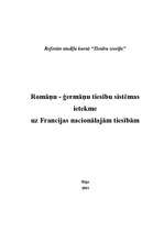 Referāts 'Romāņu-ģermāņu tiesību sistēmas ietekme uz Francijas nacionālajām tiesībām', 1.