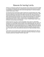 Eseja 'Reasons for Leaving Latvia', 1.