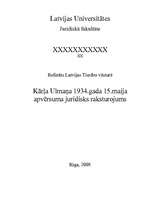 Referāts 'Kārļa Ulmaņa 1934.gada 15.maija apvērsuma juridisks raksturojums', 1.