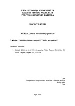 Konspekts 'Politiskās sistēmas "outputs": valdība un "policies"', 1.