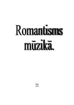 Referāts 'Romantisms mūzikā', 1.