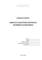Prakses atskaite 'Darbs ar literatūras avotiem un informācijas meklēšana', 1.