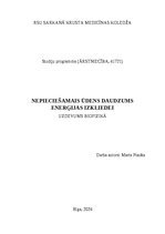Konspekts 'Nepieciešamais ūdens daudzums enerģijas izkliedei', 1.