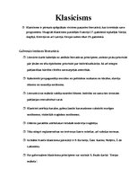 Konspekts 'Klasicisms', 1.