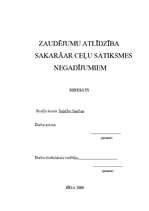 Referāts 'Zaudējumu atlīdzība sakarā ar ceļu satiksmes negadījumiem', 1.