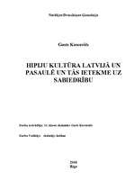 Referāts 'Hipiju kultūra Latvijā un pasaulē un tās ietekme uz sabiedrību', 1.