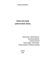 Referāts 'Saldus tēls dzejā', 1.