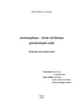 Referāts 'Auto stopēšana - drošs vai bīstams pārvietošanās veids?', 1.