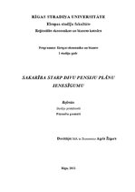 Referāts 'Sakarība starp divu pensiju plānu ienesīgumu', 1.