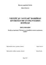 Diplomdarbs 'Viesnīcas "X" darbības izvērtējums un pilnveides iespējas', 1.