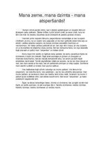 Eseja 'Mana zeme, mana dzimta - mana atsperšanās', 1.